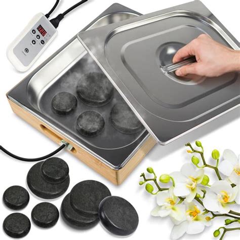 Serenelife Portable Electric Spa Hot Stones Massager And Heater Warmer Set Kit With 6 Large And 6
