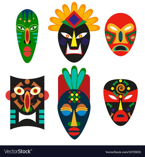 Traditional Mask Of African Tribes Religious Mask Vector Image