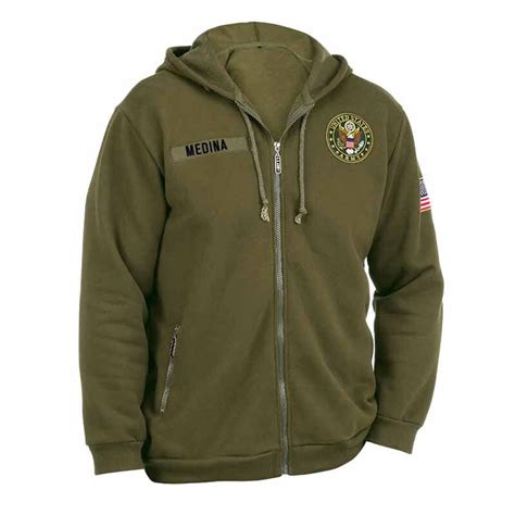 army zipper hoodie army military