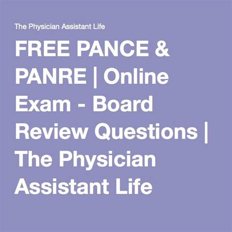 Free Pance And Panre Online Exam Board Review Questions The