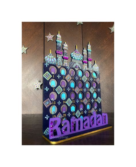 Sunset Ramadan Countdown Calendar Mdf Gold Pink Teal Orange Etsy