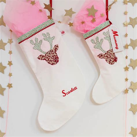 Holly Reindeer Personalised Christmas Stocking By Milk Two Bunnies