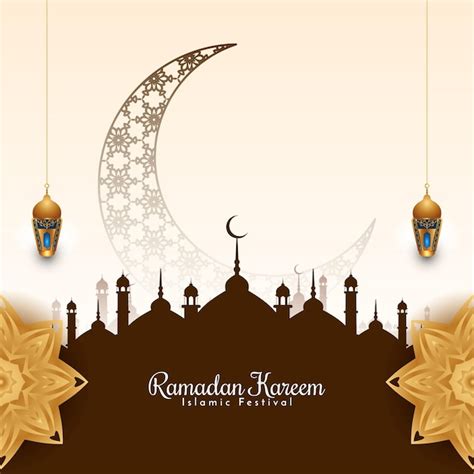 Fundo De Saudação Do Festival Islâmico Cultural Ramadan Kareem Vetor
