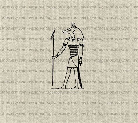 Anubis Svg File Ancient Egyptian God Vintage Style Vector Etsy New