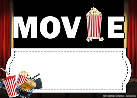 Downloadable Movie Ticket Invitation Template Free Printable
