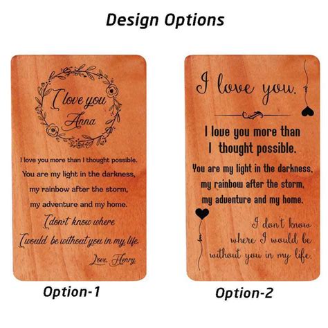 personalized i love you cards wooden cards romantic valentines card woodgeekstore
