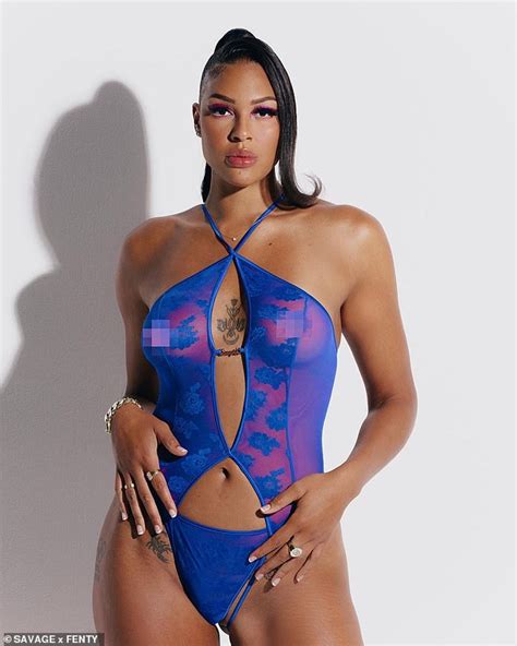 Liz Cambage Flaunts Her Sizzling Figure In Sexy Mesh Lingerie To Endorse Fenty BroRead Com