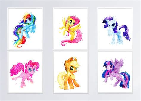 My Little Pony Set Of 6 Watercolor Prints My Little Pony Etsy In 2020