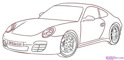 De twaalfde kleurplaat van auto (12)! Porsche 911 Kleurplaat Auto