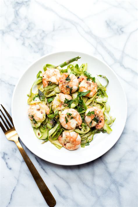 You guys, this lemon garlic shrimp and asparagus is loaded with serious flavor and makes the perfect weeknight meal! Lemon Garlic Shrimp with Asparagus Noodles - The Balanced ...