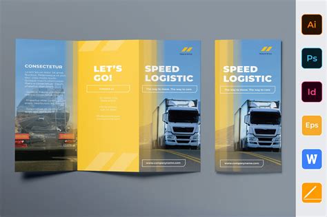 Trucking Logistics Brochure Trifold Brochure Templates Creative Market