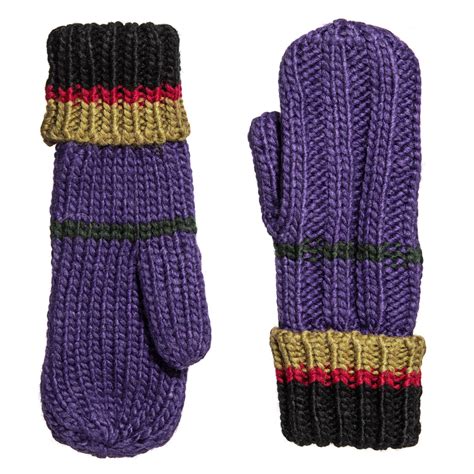 Rella Nightshade Purple Duel Mittens Merino Wool For Women