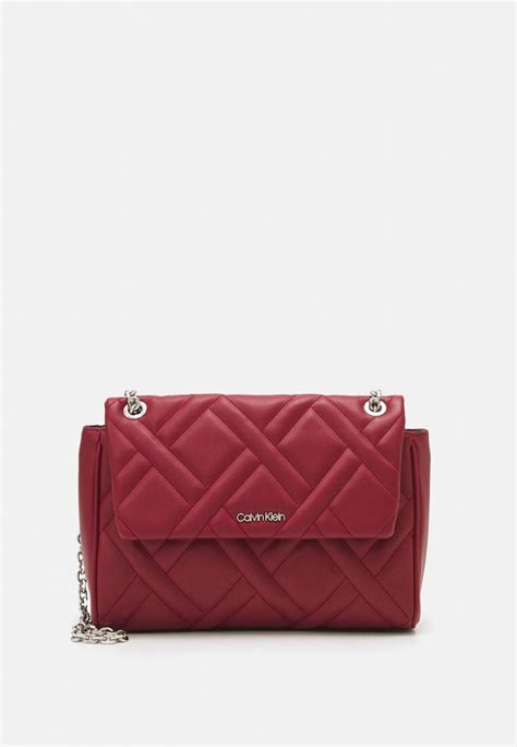Calvin Klein Quilt Flap Xbody Across Body Bag Red Currantdark Red