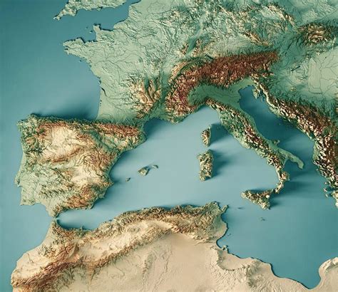 Raised Relief Maps Of Europe Vivid Maps