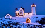 Holiday lights at Nubble Lighthouse on Cape Neddick, Maine | Lighthouse ...