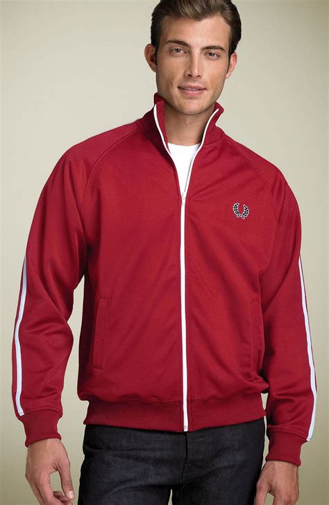 Fred Perry Track Jacket In Red For Men Lyst