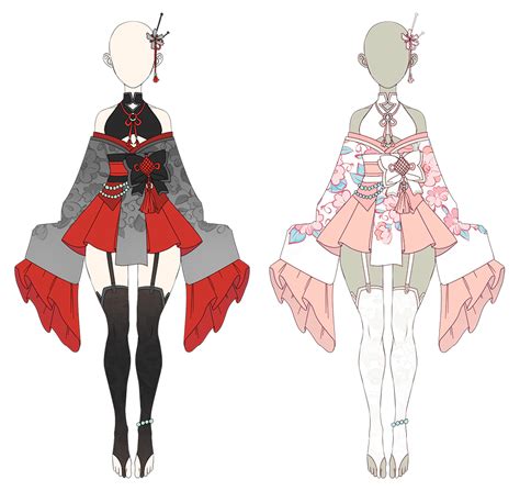 Outfit Kimono Auction Closed By Kyunn Adoptable On Deviantart