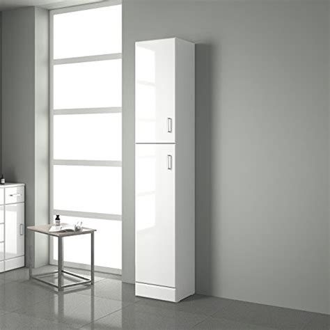 This bathroom cabinet is easy to assemble and all parts and hardware are included.description:product name: Tall Gloss White Bathroom Cupboard Reversible Storage ...