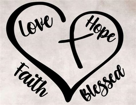 Heart With Cross Faith Blessed Love And Hope Svg Png Eps