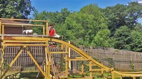 Crazy Homemade Rollercoaster In Backyard Youtube