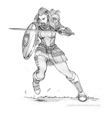 Norn Warrior Sketch By `zombiesmile On Deviantart Character Sketches
