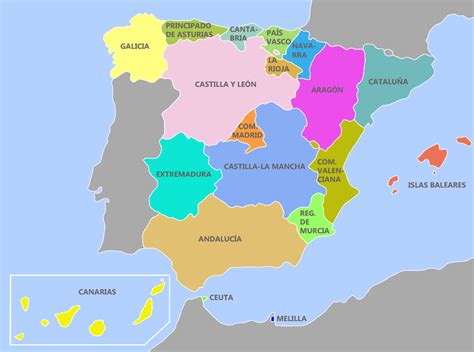 Comunidades Autonomas De Espana Mapa De Espana Espana Y Cultura