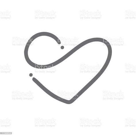 Romantic Monoline Infinity Calligraphy Vector Heart Love Sign Hand