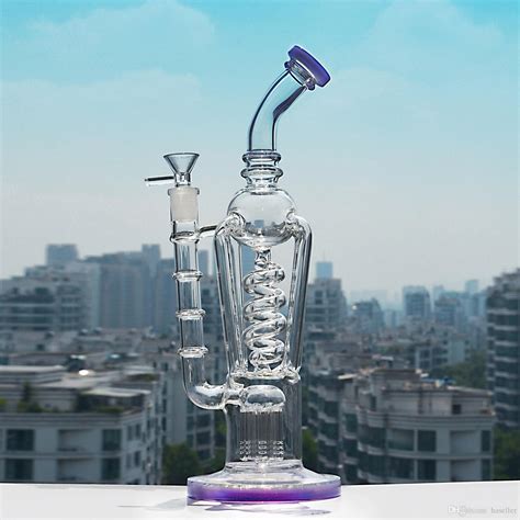 Inchs Big Beaker Bong Thick Glass Bongs Water Pipes Purple