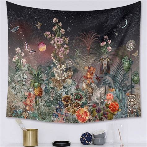 Floral Tapestry Colorful Tapestry Floral Wall Art Flowers Etsy