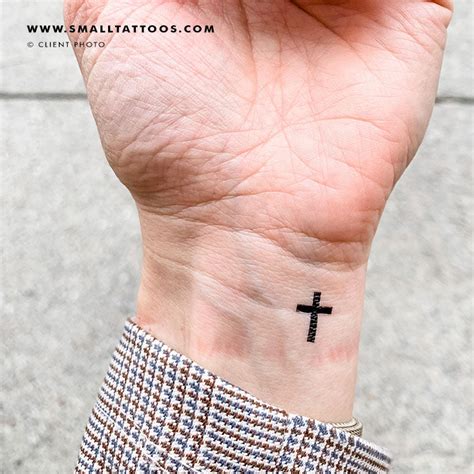 Tiny Cross Temporary Tattoo Set Of 3 Small Tattoos