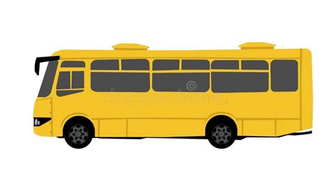 Yellow City Bus Public Transport Stock Vector Illustration Of Road