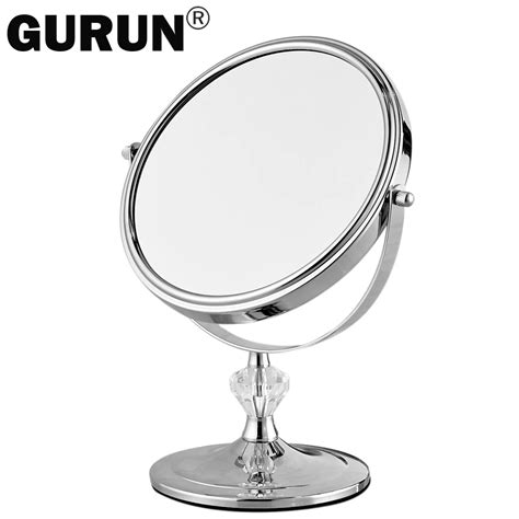 Gurun Desktop Makeup Mirror Stand For Makeup Magnifying 3x Table Mirrors Round Double Sided