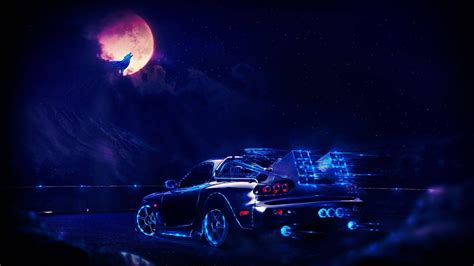 Cool Cars With Neon Lights Wallpaper