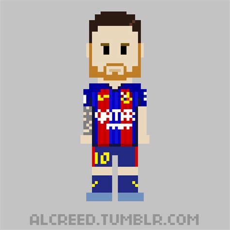 AL CREED 8 Bit Lionel Messi FC Barcelona Team Argentina