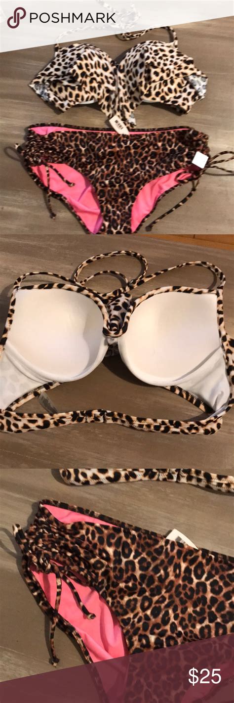 Leopard Print Bikini Set Pinkvictorias Secret Brand New With Tags