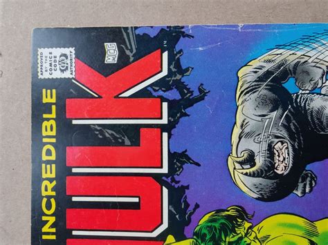 Incredible Hulk 104 Vg Classic Rhino Cover Marvel Comics 1968 Ebay