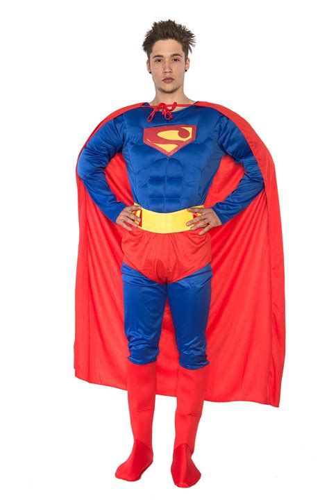 adult superman muscle chest super hero halloween costume outfit fancy dress party superman