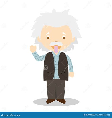 Albert Einstein Cartoon Character Vector Illustration Cartoondealer