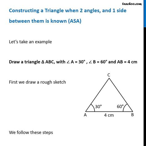 Constructing A Triangle When 2 Angles And 1 Side Between Them Is Know
