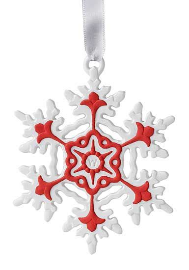 Wedgwood Snowflake 2015 Red Ornament Porcelain Christmas Ornaments