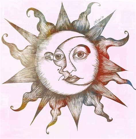 Image Via We Heart It Indie Sun Moonart Sun Tattoo Tribal Moon Sun