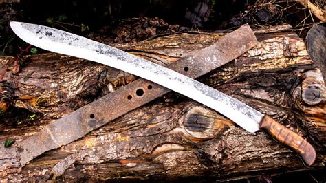 Kopis Machete Short Sword Forged From A Lawnmower Blade Fast Edit