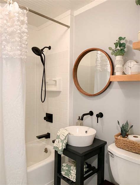 Crown molding is placed below the ceiling line, which draws attention upwards, and adds height to the room. Small Bathroom Makeover Ideas - Hallstrom Home