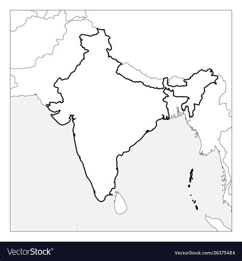 Blank Outline Map Of India