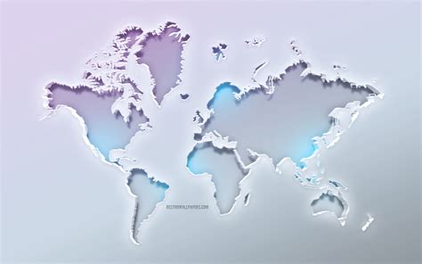 Descargar Fondos De Pantalla Mapa Del Mundo Continentes Fondo Blanco