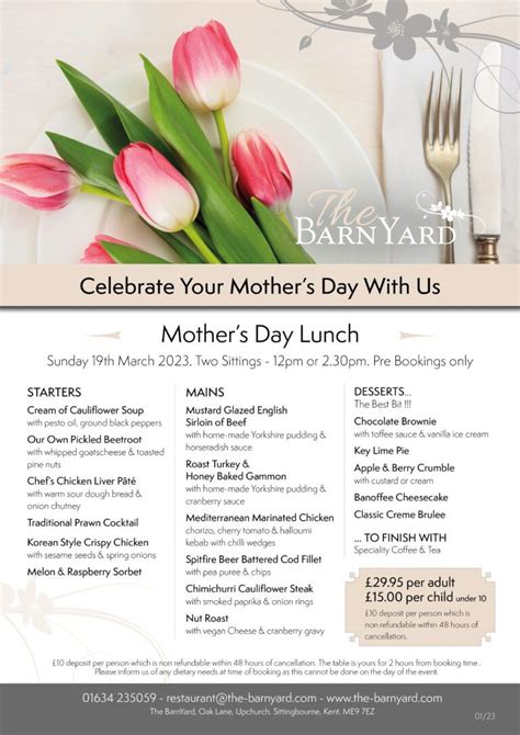 Mothers Day Lunch The Barnyard