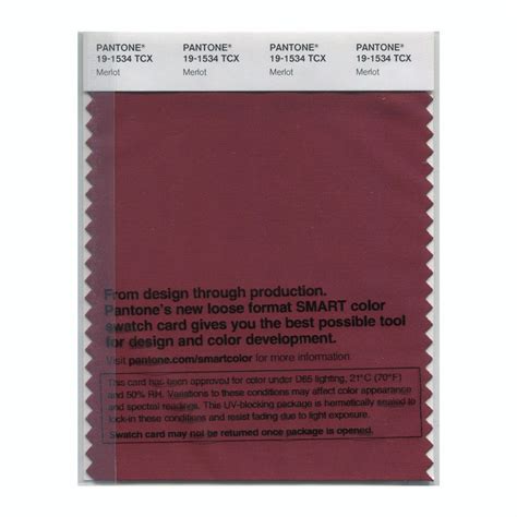 Pantone 19 1534 Tcx Swatch Card Merlot Design Info