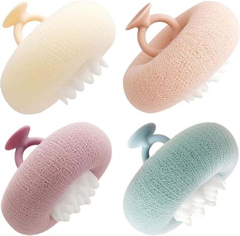 4 Pcs Exfoliating Bath Sponges Bath Sponges For Adults Exfoliating