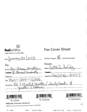 Fax cover sheets include a few basic questions which must be answered, such as the name of the sender and recipient, the fax number and the number of pages. Fillable Online cga ct FedExOf?cew Fax Cover Sheet - cga ct Fax Email Print - PDFfiller