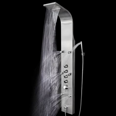 65 In Rainfall Shower Panel System With Waterfall Shower Head And